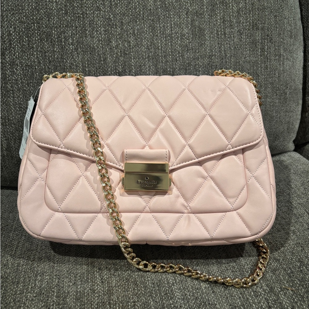 Pink Kate Spade Quilted Shoulder Bag